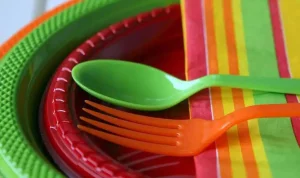Disposable plastic plates and bowls