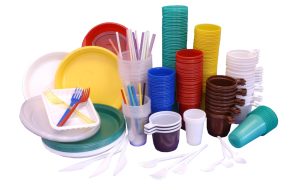 Disposable plastic utensils jugs