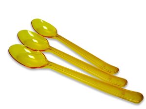 Plastic disposable gold spoon