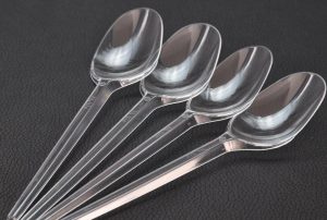 Clear plastic spoon